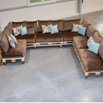 Paletové sedenie Golden Garden GG93/1 - Podsedáky a Vankúše "FIT IN" 120cm x 80cm x 15cm - penový granulát - capuccino